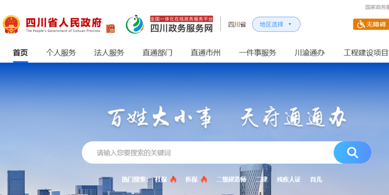 登录四川政务服务网完成备案
